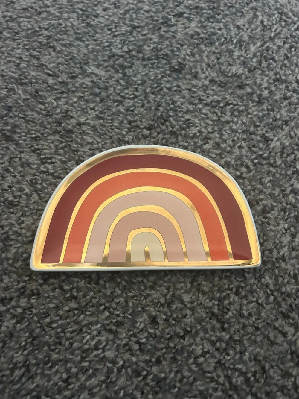 Rainbow Jewelry Tray with Gold Trim